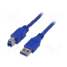 Cablu USB A mufa, USB B mufa, USB 3.0, lungime 1.8m, albastru, AKYGA - AK-USB-09