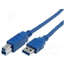 Cablu USB A mufa, USB B mufa, USB 3.0, lungime 1.8m, albastru, VCOM - CU301-018-PB