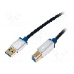 Cablu USB A mufa, USB B mufa, USB 3.0, lungime 2m, negru, LOGILINK - BUAB320