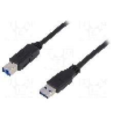 Cablu USB A mufa, USB B mufa, USB 3.0, lungime 2m, negru, LOGILINK - CU0024
