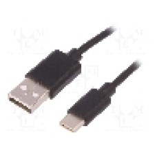Cablu USB A mufa, USB C mufa, USB 2.0, lungime 0.25m, {{Culoare izolaţie}}, QOLTEC - 50496