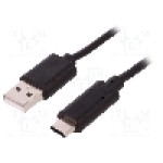 Cablu USB A mufa, USB C mufa, USB 2.0, lungime 1.2m, {{Culoare izolaţie}}, QOLTEC - 50488