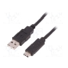 Cablu USB A mufa, USB C mufa, USB 2.0, lungime 1m, {{Culoare izolaţie}}, QOLTEC - 50487