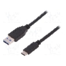 Cablu USB A mufa, USB C mufa, USB 2.0, lungime 1m, negru, ASSMANN - AK-300136-010-S