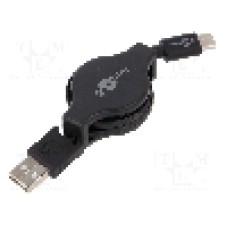 Cablu USB A mufa, USB C mufa, USB 2.0, lungime 1m, negru, Goobay - 45743