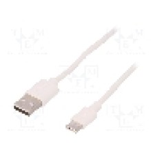 Cablu USB A mufa, USB C mufa, USB 2.0, lungime 3m, alb, Goobay - 59132