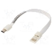 Cablu USB A mufa, USB C mufa, USB 3.0, lungime 0.23m, alb, AKYGA - AK-AD-47