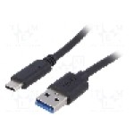 Cablu USB A mufa, USB C mufa, USB 3.0, lungime 0.5m, negru, AKYGA - AK-USB-24