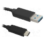 Cablu USB A mufa, USB C mufa, USB 3.0, lungime 1.8m, {{Culoare izolaţie}}, QOLTEC - 50493