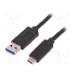 Cablu USB A mufa, USB C mufa, USB 3.0, lungime 1m, {{Culoare izolaţie}}, QOLTEC - 50500