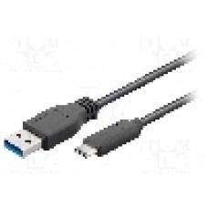 Cablu USB A mufa, USB C mufa, USB 3.0, lungime 2m, negru, Goobay - 71221