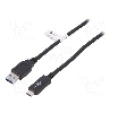Cablu USB A mufa, USB C mufa, USB 3.1, lungime 1m, negru, Goobay - 41074