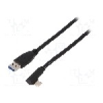 Cablu USB A mufa, USB C mufa in unghi, USB 1.1, USB 2.0, USB 3.0, lungime 3m, negru, Goobay - 66504