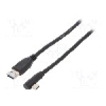 Cablu USB A mufa, USB C mufa in unghi, USB 1.1, USB 2.0, USB 3.0, lungime 500mm, negru, Goobay - 66500