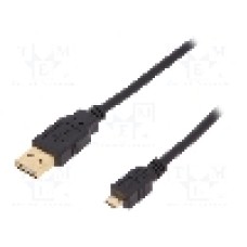 Cablu USB A mufa easy, USB B micro mufa, USB 2.0, lungime 1.8m, negru, ASSMANN - AK-300122-018-S