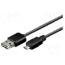 Cablu USB A mufa easy, USB B micro mufa, USB 2.0, lungime 2m, negru, Goobay - 96022