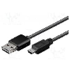 Cablu USB A mufa easy, USB B mini mufa, USB 2.0, lungime 2m, negru, Goobay - 69140