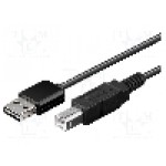 Cablu USB A mufa easy, USB B mufa, USB 2.0, lungime 0.5m, negru, Goobay - 69134