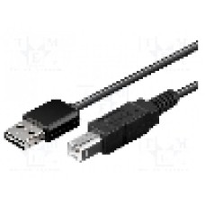 Cablu USB A mufa easy, USB B mufa, USB 2.0, lungime 0.5m, negru, Goobay - 69134