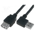 Cablu USB A mufa in unghi, USB A soclu, USB 2.0, lungime 1.8m, negru, BQ CABLE - CAB-USB2AAF/2-K