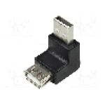 Cablu USB A mufa in unghi, USB A soclu, USB 2.0, lungime {{Lungime cablu}}, {{Culoare izolaţie}}, LOGILINK - AU0025