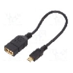 Cablu USB A soclu, USB B micro mufa, OTG, USB 2.0, lungime 0.2m, negru, EDNET - 84192