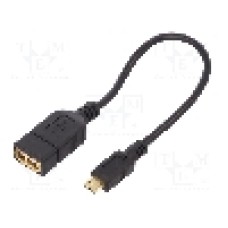 Cablu USB A soclu, USB B micro mufa, OTG, USB 2.0, lungime 0.2m, negru, EDNET - 84192