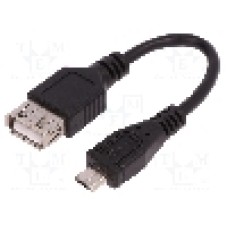 Cablu USB A soclu, USB B micro mufa, USB 2.0, lungime 0.1m, negru, QOLTEC - 50522