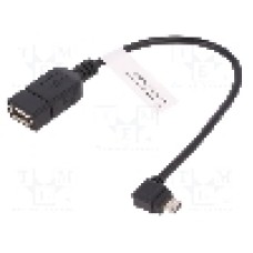 Cablu USB A soclu, USB B micro mufa (in unghi), OTG, USB 2.0, lungime 150mm, negru, ASSMANN - AK-300313-002-S