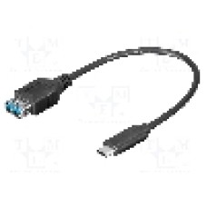 Cablu USB A soclu, USB C mufa, OTG, USB 3.0, lungime 0.2m, negru, Goobay - 67894
