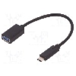 Cablu USB A soclu, USB C mufa, USB 3.0, lungime 0.2m, {{Culoare izolaţie}}, QOLTEC - 50485