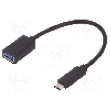 Cablu USB A soclu, USB C mufa, USB 3.0, lungime 0.2m, {{Culoare izolaţie}}, QOLTEC - 50485