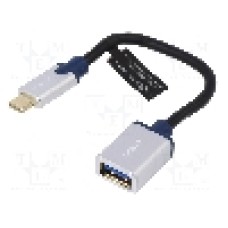 Cablu USB A soclu, USB C mufa, USB 3.0, lungime 100mm, negru, LOGILINK - CU0116