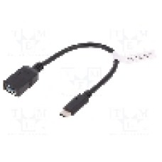 Cablu USB A soclu, USB C mufa, USB 3.0, lungime 150mm, negru, ASSMANN - AK-300315-001-S