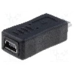 Cablu USB B micro mufa, USB B mini soclu, USB 2.0, lungime {{Lungime cablu}}, {{Culoare izolaţie}}, VCOM - CA418-PB