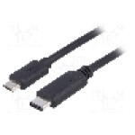 Cablu USB B micro mufa, USB C mufa, USB 2.0, lungime 1m, negru, AKYGA - AK-USB-16