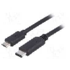 Cablu USB B micro mufa, USB C mufa, USB 2.0, lungime 1m, negru, AKYGA - AK-USB-16