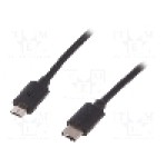 Cablu USB B micro mufa, USB C mufa, USB 3.0, lungime 1.8m, negru, ASSMANN - AK-300137-018-S