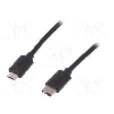 Cablu USB B micro mufa, USB C mufa, USB 3.0, lungime 1.8m, negru, ASSMANN - AK-300137-018-S