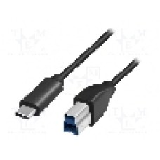 Cablu USB B mufa, USB C mufa, USB 3.0, lungime 2m, negru, LOGILINK - CU0163