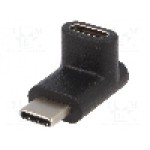 Cablu USB C mufa in unghi, USB C soclu, USB 3.0, lungime {{Lungime cablu}}, {{Culoare izolaţie}}, Goobay - 55556