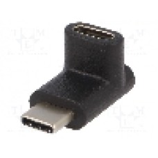 Cablu USB C mufa in unghi, USB C soclu, USB 3.0, lungime {{Lungime cablu}}, {{Culoare izolaţie}}, Goobay - 55556