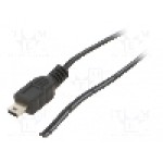 Cablu cabluri, USB B mini mufa, USB 2.0, lungime 1.3m, negru, QOLTEC - 27894