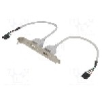 Cablu conector 5pin x2, USB A soclu x2, braţara pe slot, lungime 0.2m, {{Culoare izolaţie}}, BQ CABLE - AK674