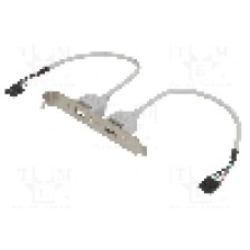 Cablu conector 5pin x2, USB A soclu x2, braţara pe slot, lungime 0.2m, {{Culoare izolaţie}}, BQ CABLE - AK674