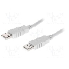 Cablu din ambele parţi, USB A mufa, USB 2.0, lungime 1.8m, gri, BQ CABLE - CAB-USBAA/1.8