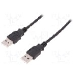 Cablu din ambele parţi, USB A mufa, USB 2.0, lungime 1.8m, negru, ASSMANN - AK-300101-018-S