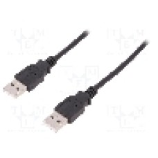 Cablu din ambele parţi, USB A mufa, USB 2.0, lungime 1.8m, negru, ASSMANN - AK-300101-018-S