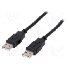 Cablu din ambele parţi, USB A mufa, USB 2.0, lungime 1.8m, negru, BQ CABLE - CAB-USB2AA/1.8-BK