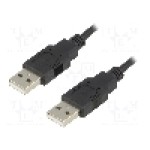 Cablu din ambele parţi, USB A mufa, USB 2.0, lungime 1.8m, negru, BQ CABLE - CAB-USBAA/1.8-BK